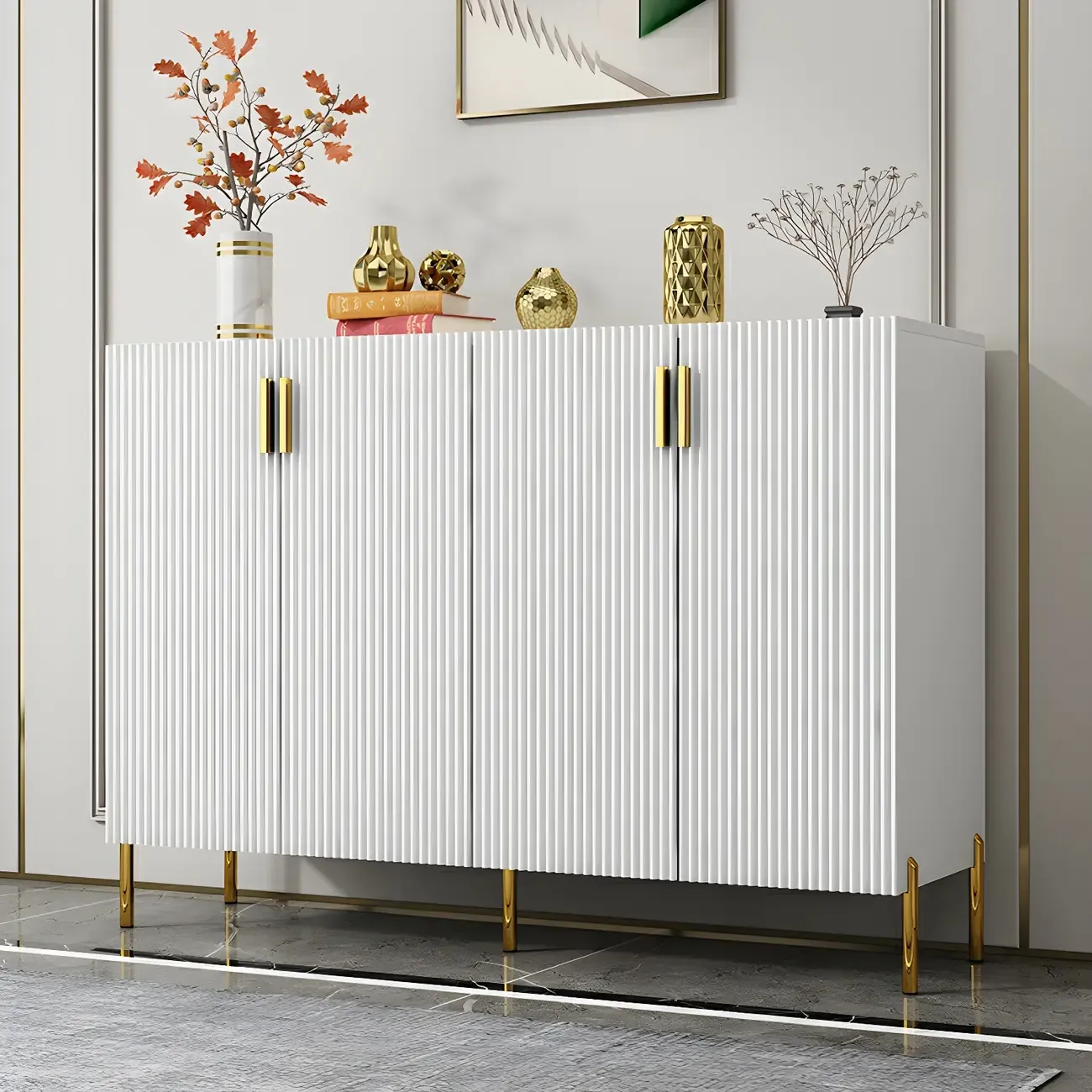 Contemporary Blue Wooden Shoe Storage Cabinet