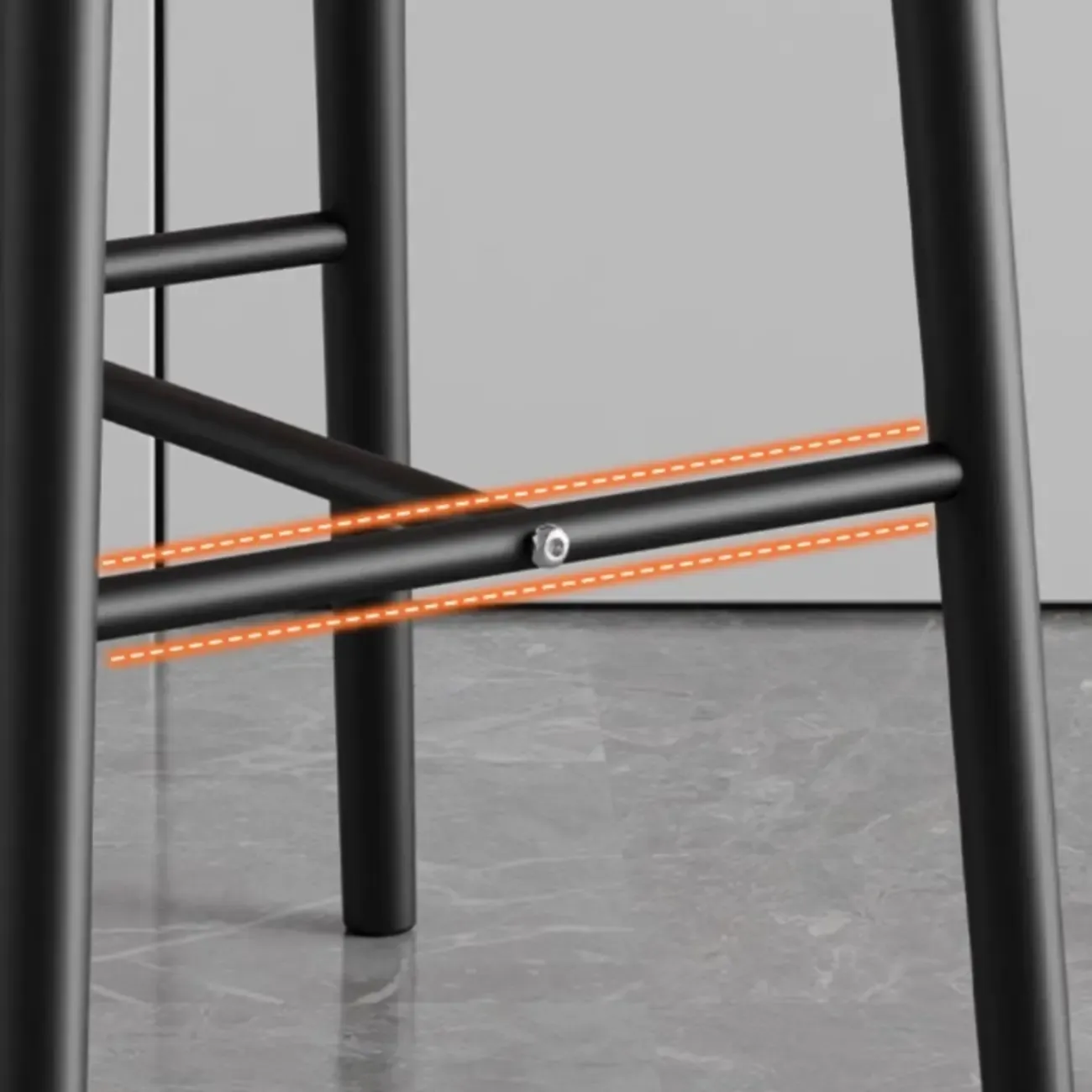 Art Deco Low Back Counter Height Leather Bar Stool