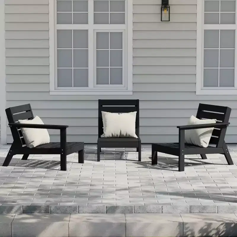 WestinTrends Avalon Outdoor Patio 3-Piece HDPE Deep Seating Sectional Sofa