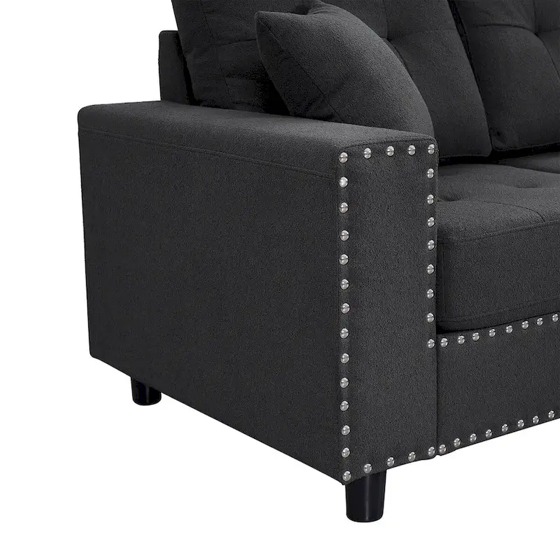 Linen L-shaped Modular Sectional Sofa with Cushions