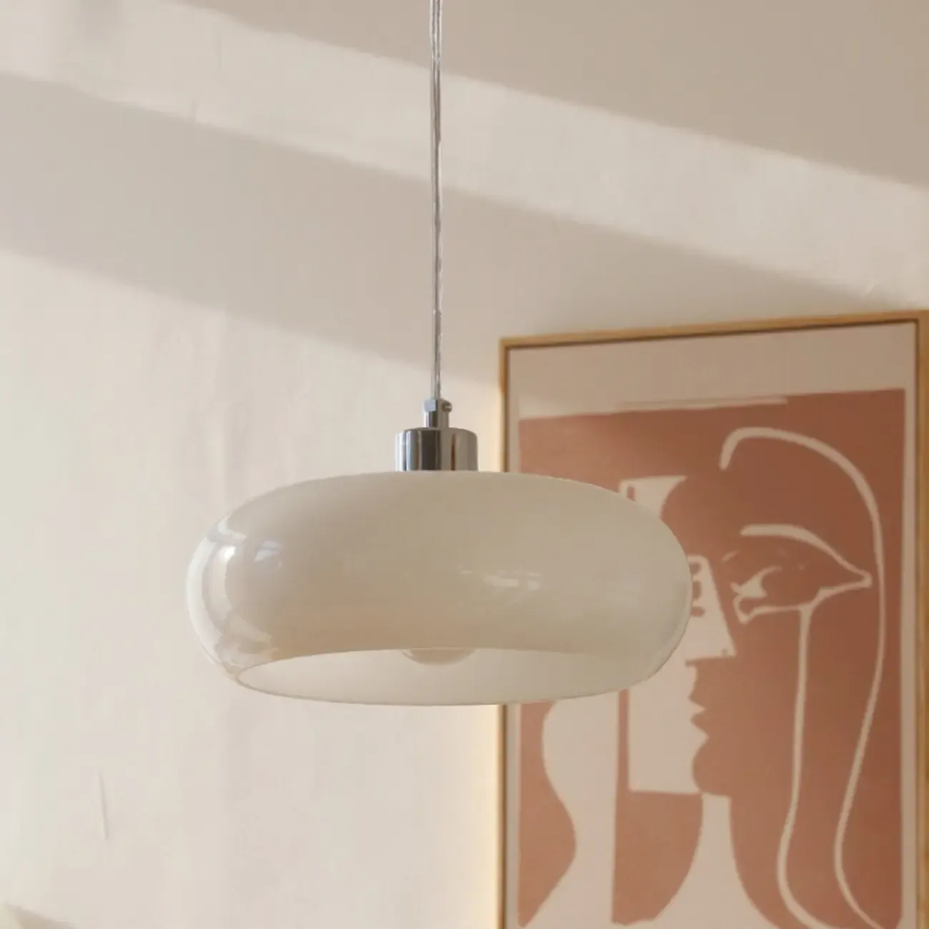 Modern Glass Silver Geometric Kitchen Pendant Light