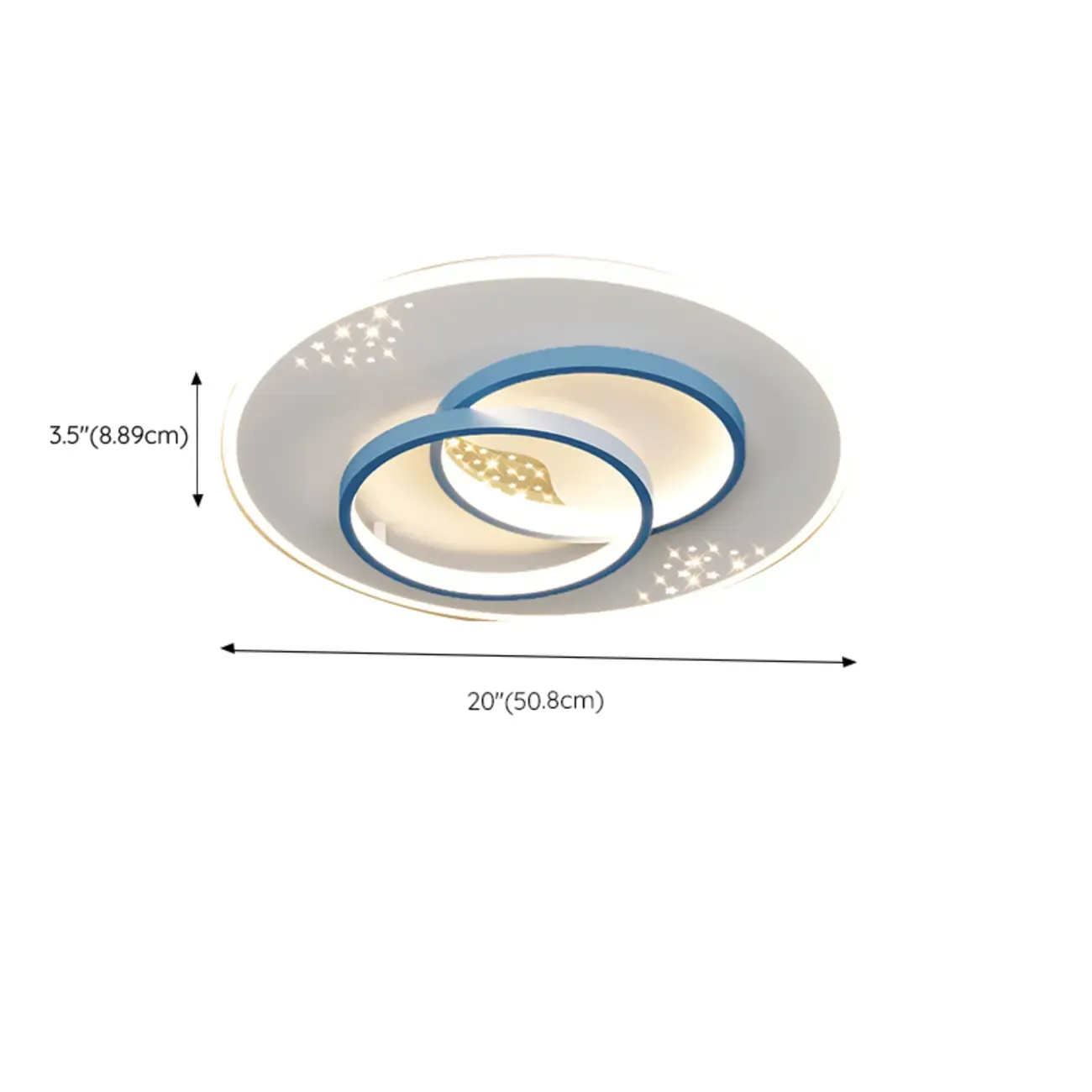 3-Light Flush Mount Ceiling Light with Dimmable & Remote