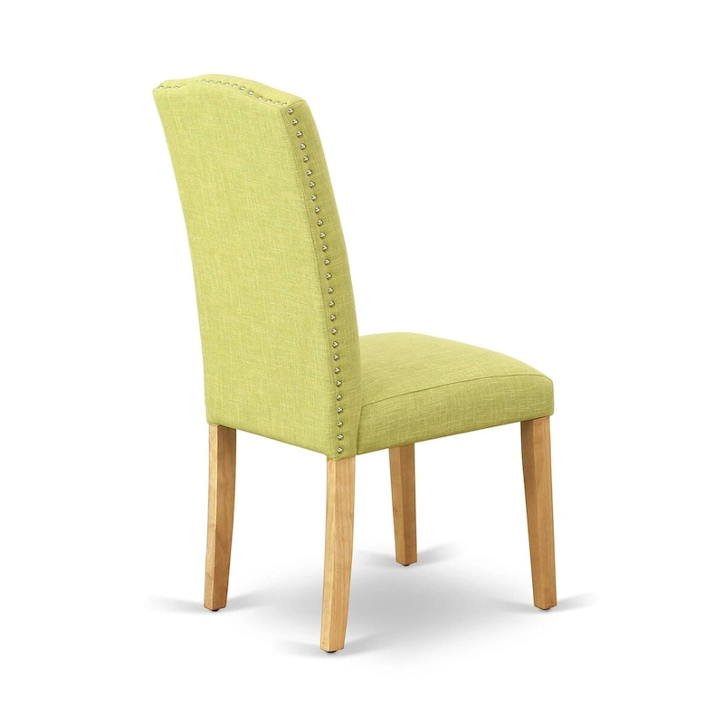 East West Furniture 3 Piece Dining Table Set- a Rectangle Kitchen Table and 2 Limelight Linen Fabric Upholstered Chairs, Oak