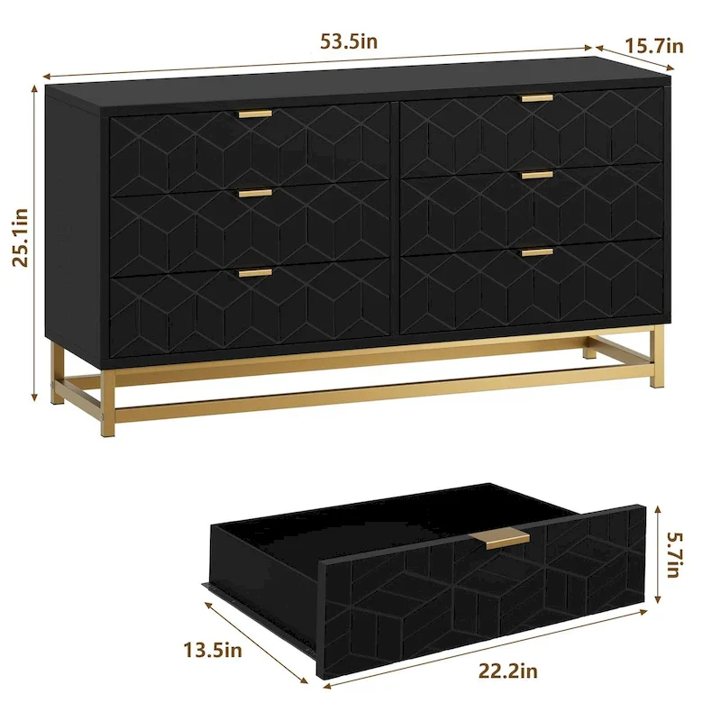 Dresser for Bedroom, 53.5 Large Drawer Dresser Organizer