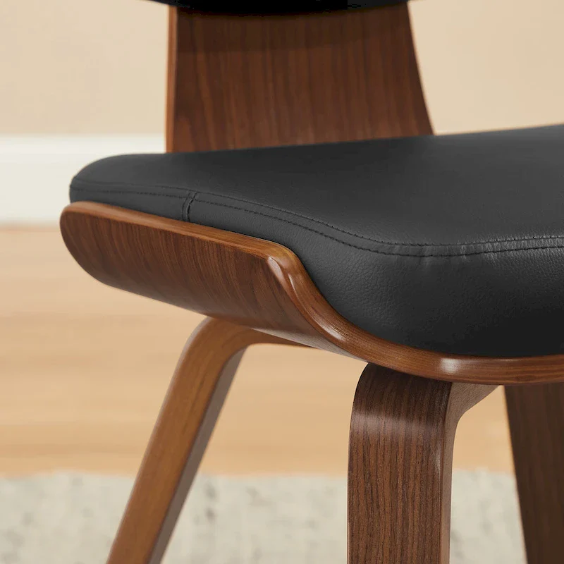 Art Leon Wood and PU Leather Dining Chair (Set of 2).