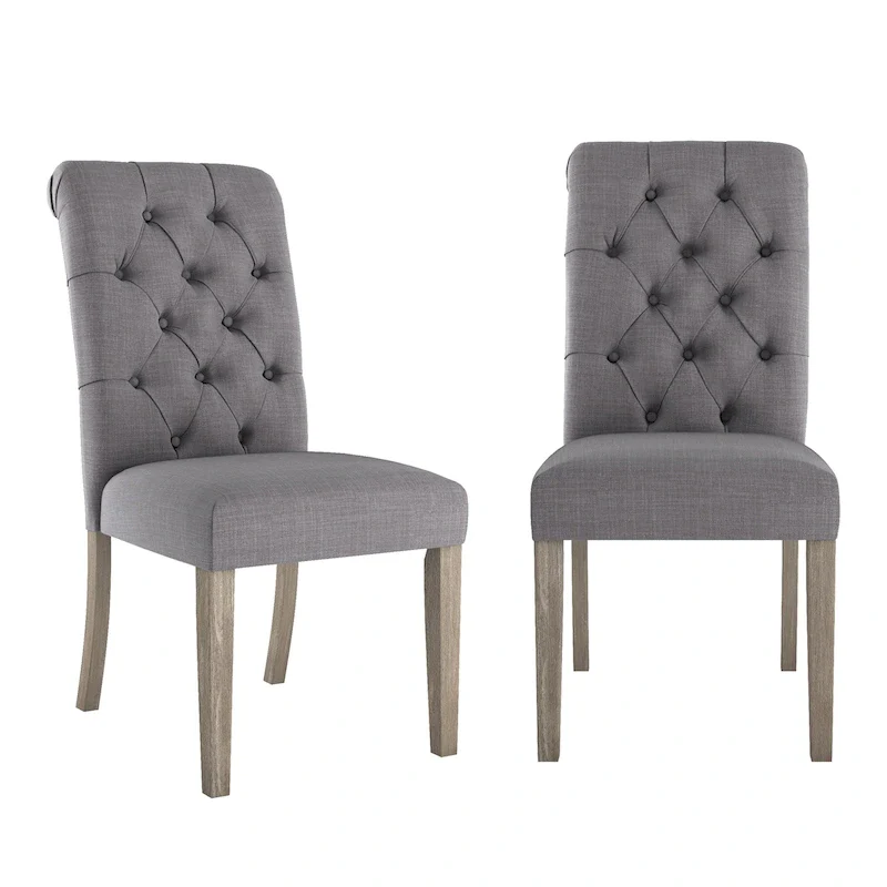 Krakova Tufted Rolled Back Parsons Chairs (Set of 2)