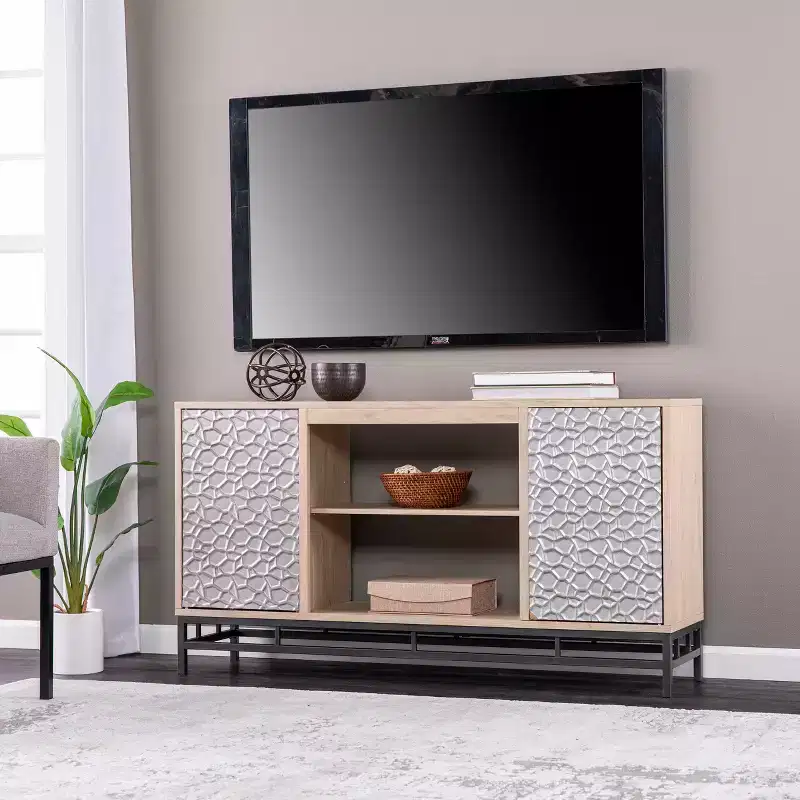 Hollesborne Media Console with Storage - Off-White - SEI