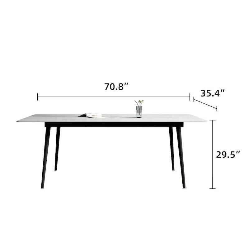 70.8  Rectangle Dining Table with Stone Top