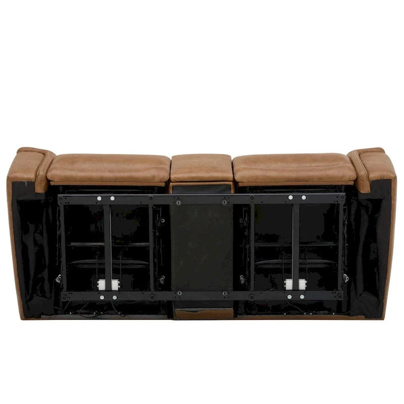 Cooper Leather Dual Power Reclining Loveseat with Console