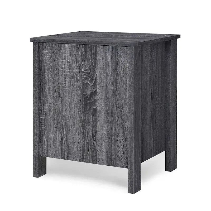 Modern Nightstand with 2 Drawers and Metal Handles