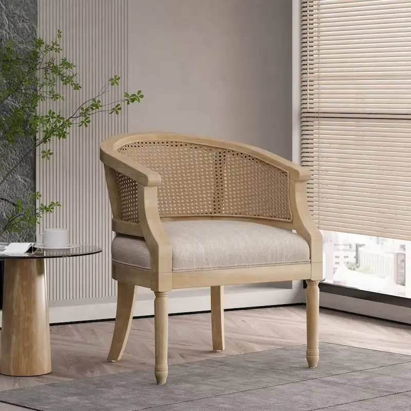 Steinaker Wood and Cane Accent Chair