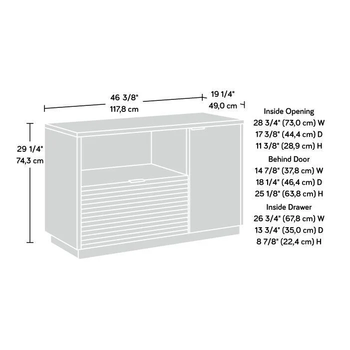 Rich Walnut Lateral File Credenza, Letter Size