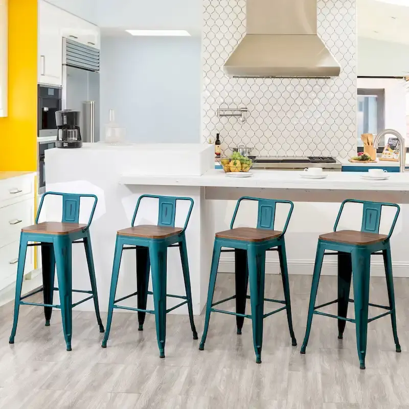 Bar Stools 24 Inches Metal bar stools with backs