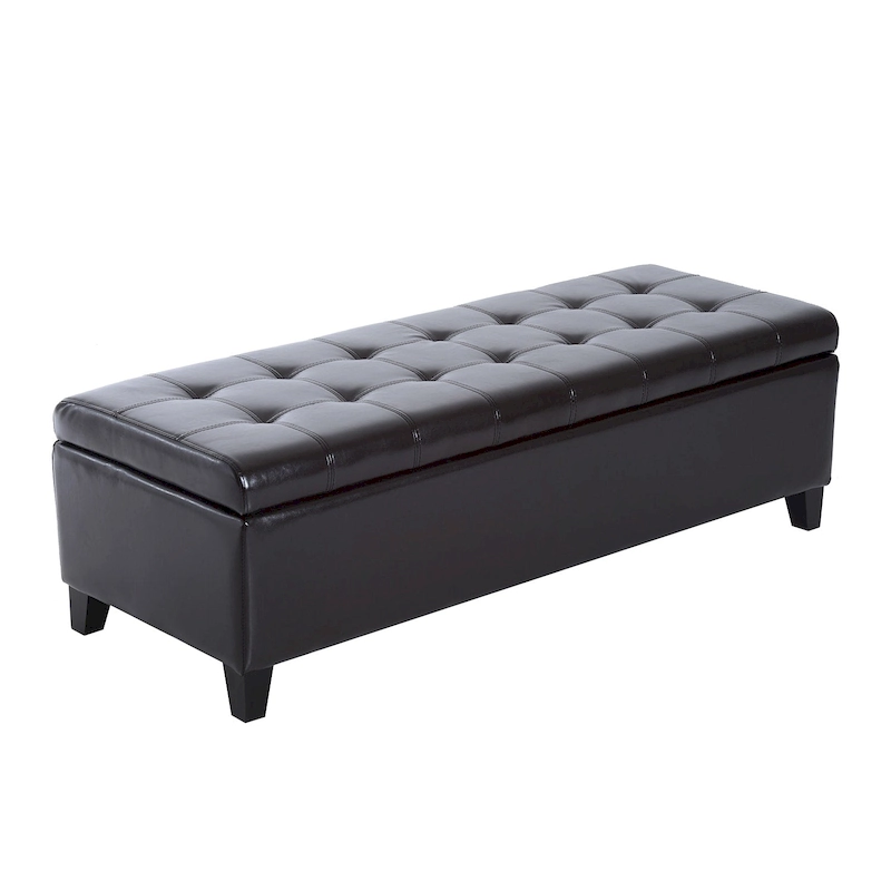 51-inch PU Leather Tufted Storage Ottoman Bench - 19*50.25*16