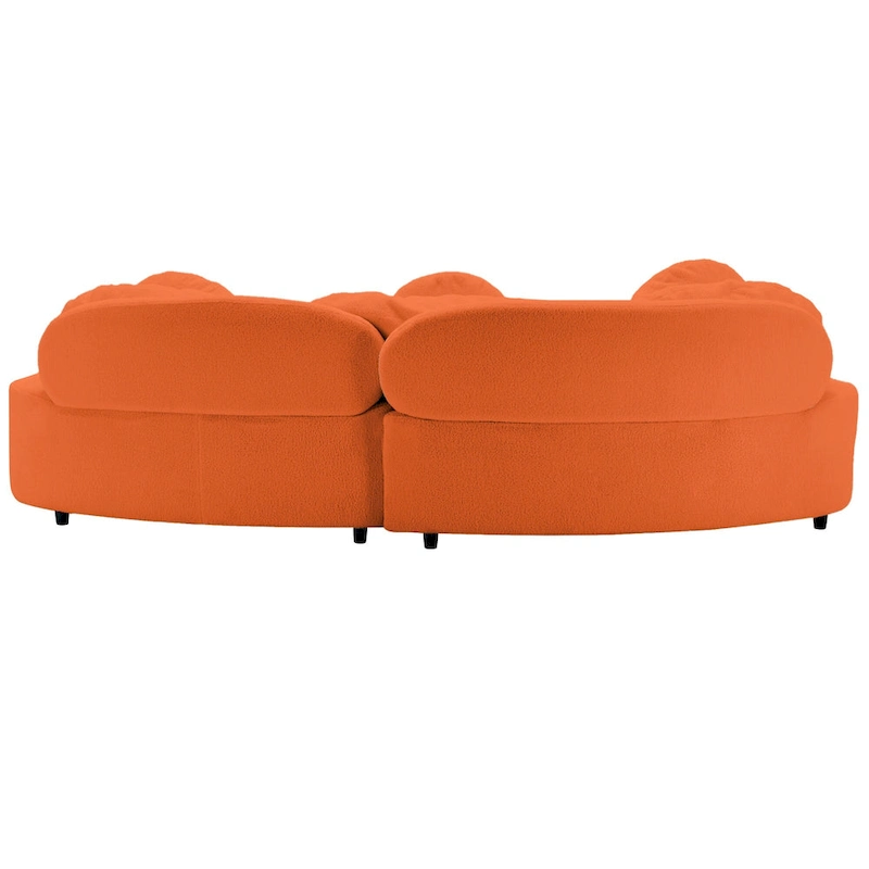 103.5 Lamb Velvet Armless Sofa with 6 Pillows and Floating Design