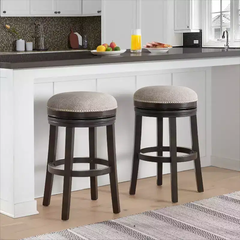 Set of 2 Clara Swivel Bar Height Stools - Alaterre Furniture