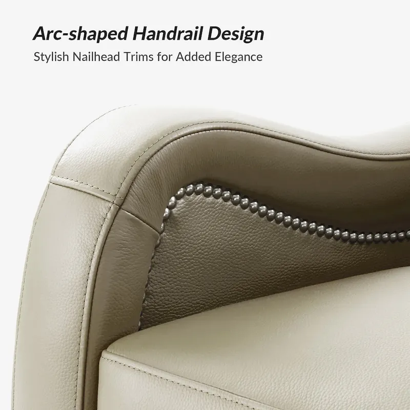 FrancoModern Genuine Leather Swivel Rocker Recliner with Nailhead Trims Sets of 2 by HULALA HOME