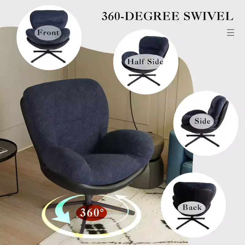 Christopher Knight Home Alger Modern Chenille and Faux Leather Upholstered Swivel Chair