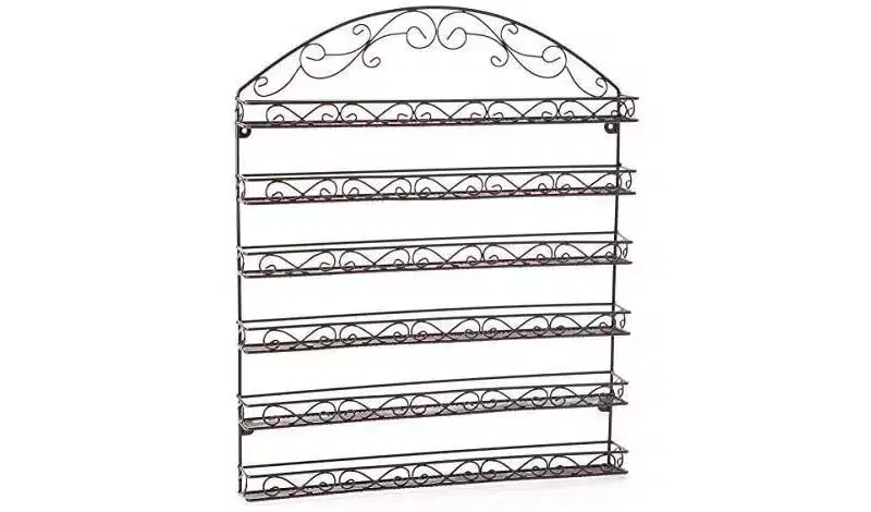 Nail Polish Wall Rack Organizer Holds up to 102 Nail Polish Bottles with Metal Frame in Color Bronze - HomeItUsa