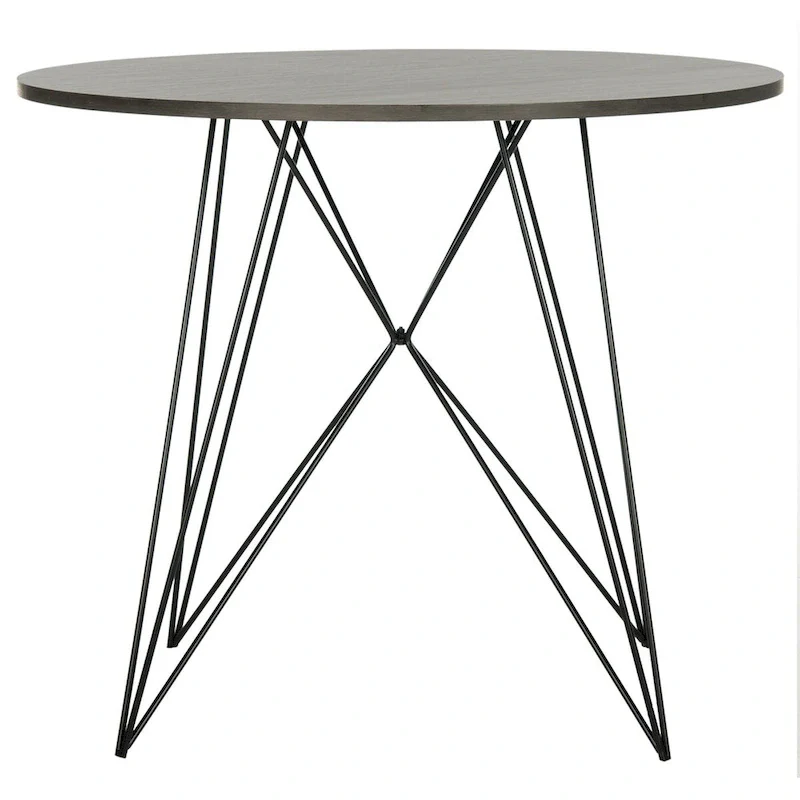 Dark Grey / Black Round Dining Table - 35.4 x 35.4 x 29.5