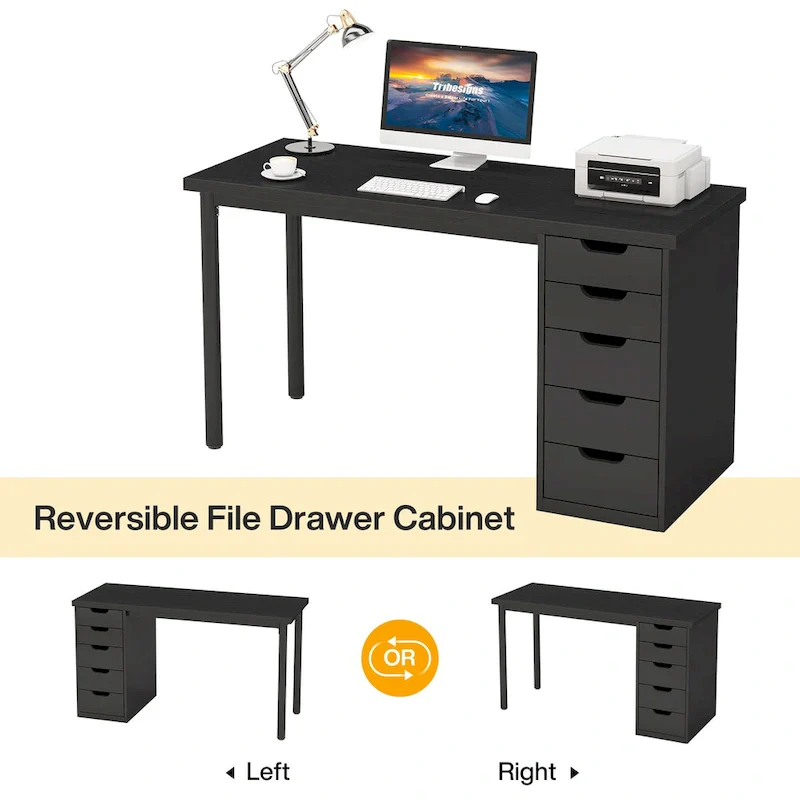 Modern Computer Desk Study Writing Table with 5 Drawers