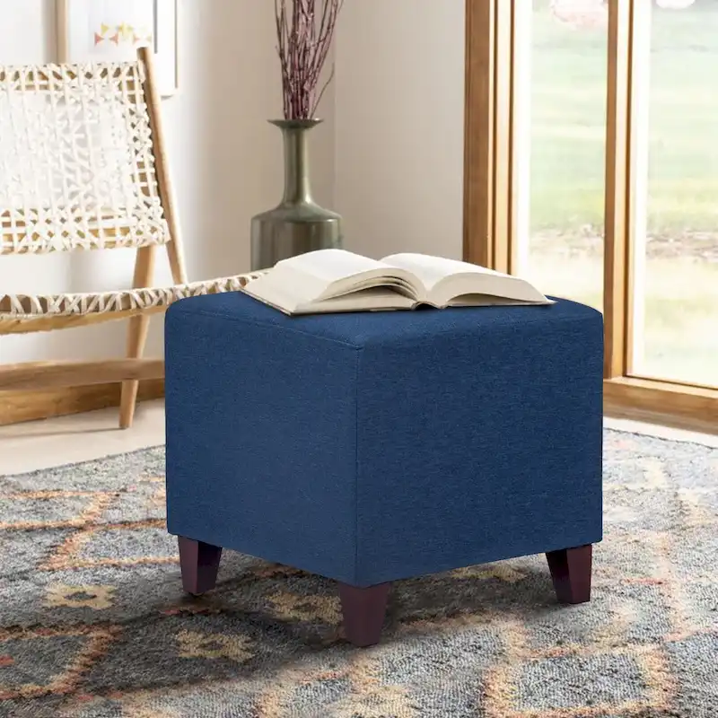 British Style Cube Ottoman Footstool