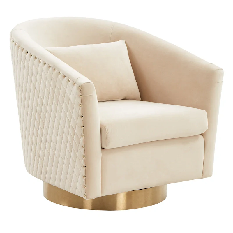 SAFAVIEH Couture Ikram Quilted Swivel Tub Chair - 30Wx32Dx30H