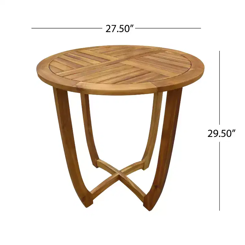 Ellie 3pc Acacia Wood Wicker Bistro Set - Brown/Beige - Christopher Knight Home: Weather-Resistant with Polyester Cushions