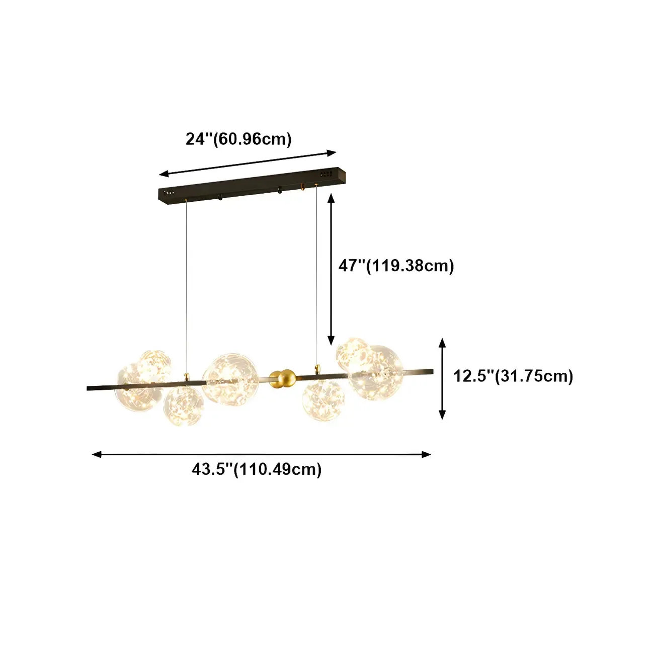 Dining Area Modern Glass 8-Light Globe Chandelier
