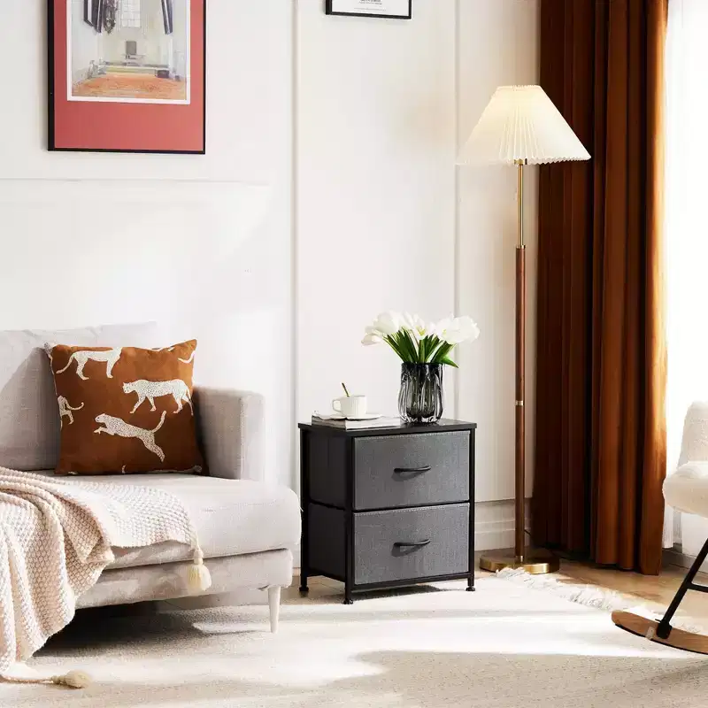 Metal Frame Dresser with Wood Top
