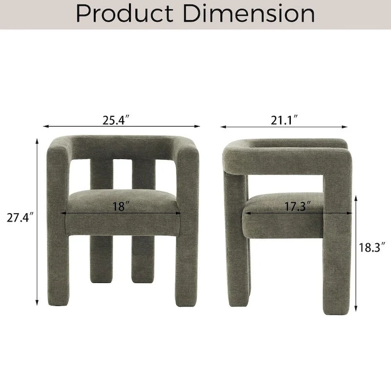 Set of 1 Chic design Barrel shaped Fabric Upholstered Accent Armchair