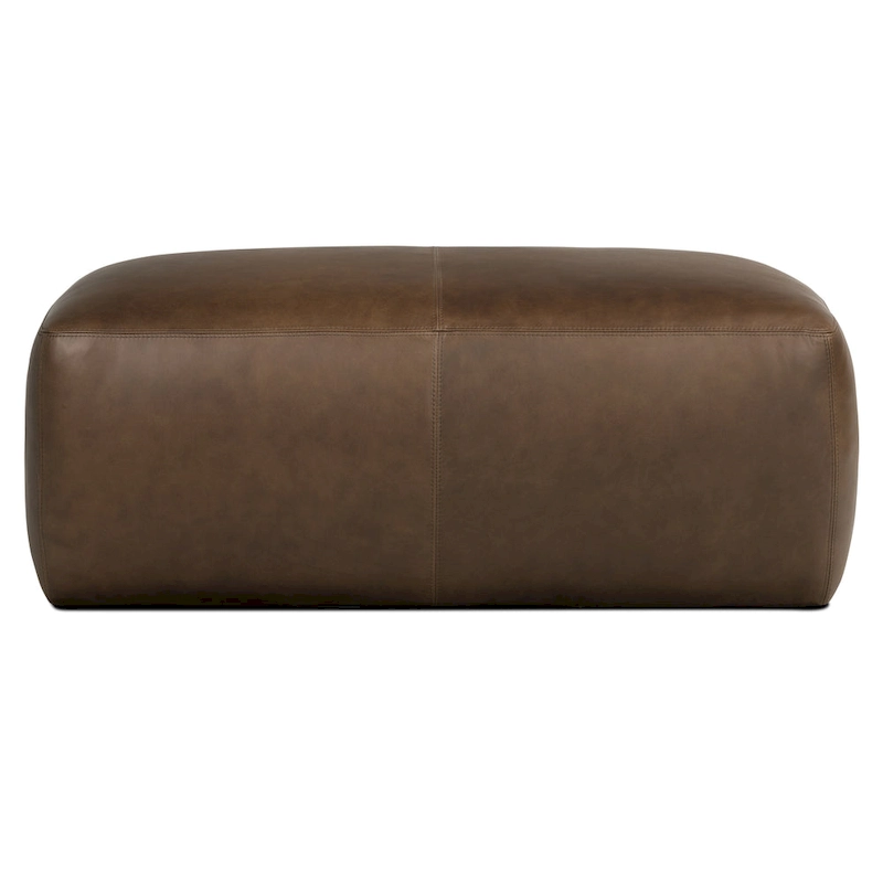 Poly & Bark Denver Leather Ottoman - Full Grain Genuine Italian Leather