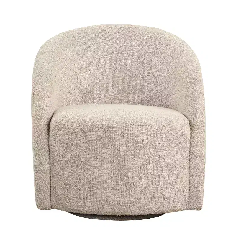 Lifestyle Solutions Bournemouth Swivel Accent Chair GrayBoucle: Minimalist Design, High-Density Foam, Solid Hardwood