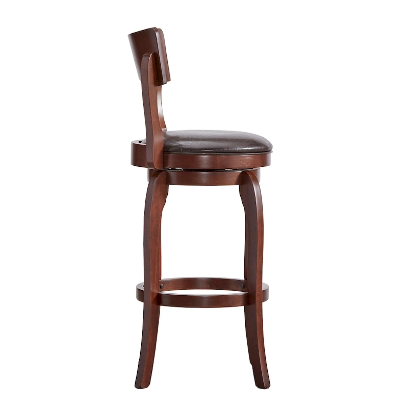 Lyla Swivel 29-inch Brown High Back Bar Height Barstool by iNSPIRE Q Classic
