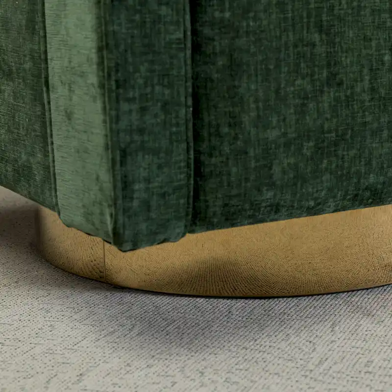 Modern Upholstered Swivel Open-Back Barrel Chair With Pillow