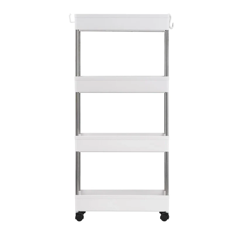 3/4-Layer Mobile Multi-functional Slim Storage Cart,White