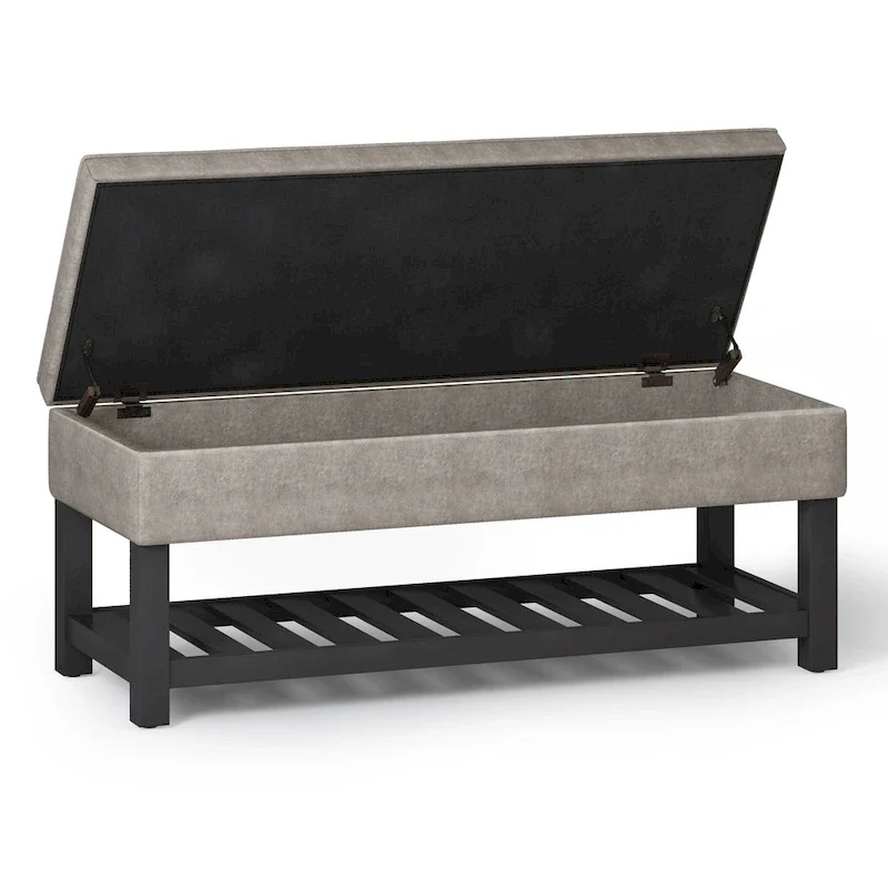 WYNDENHALL Essex 44 inch Wide Transitional Rectangle Ottoman Bench