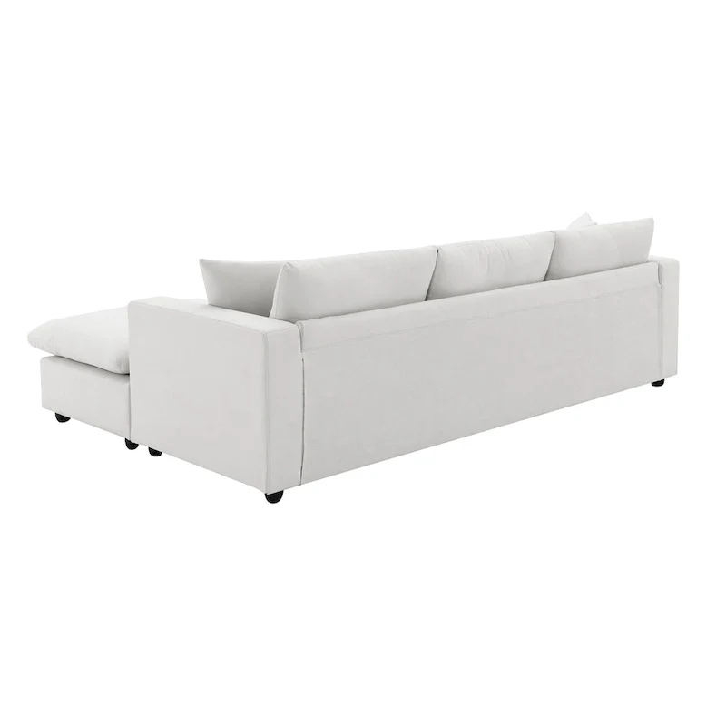 101  L-Shaped Cloud Sectional Sofa with Ottoman & Pocket Springs