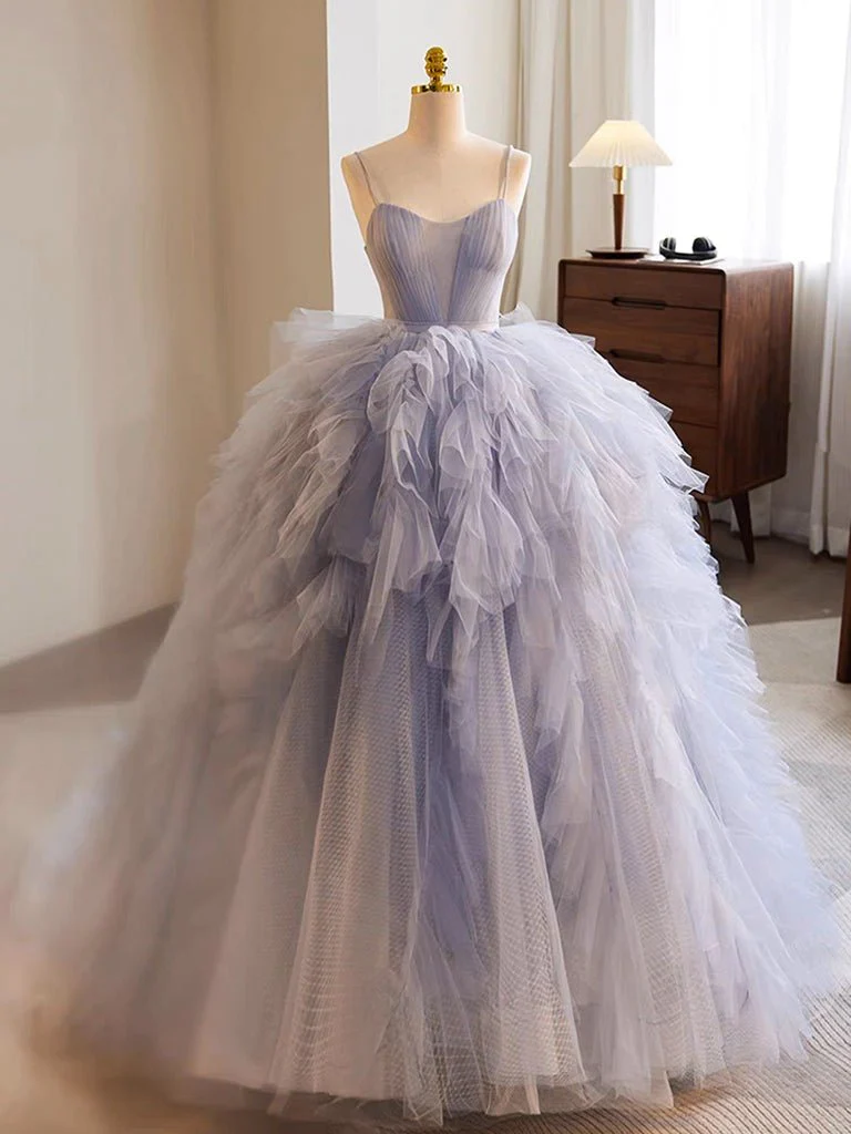 Quinceanera Dress Lavender Tulle Long Prom Gown