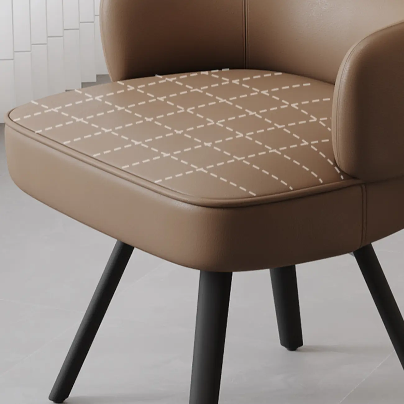 Scandinavian Swivel Brown Curved Back Dining Chairs