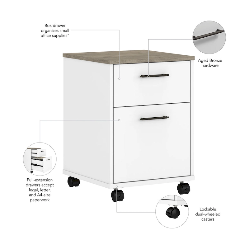 Key West 2 Drawer Mobile File Cabinet by Bush Furniture