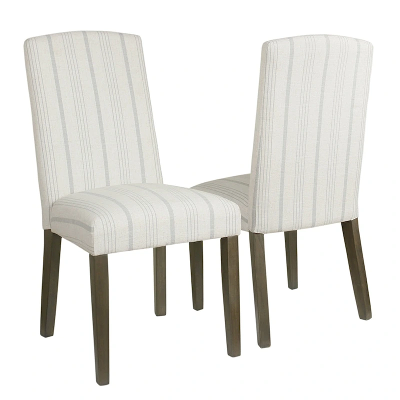 HomePop Classic Parsons Dining Chair - Dove Grey Stripe (Set of 2)