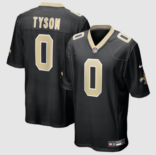 New Orleans Saints Jordyn Tyson Black 2026 Draft First Round Pick No. 8 Team Jersey