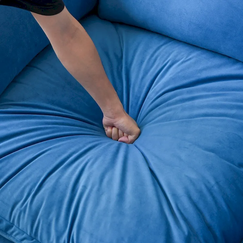 Cloud Sectional Sofa, 5-Seater Down Feather Modular Sofa L-shaped Velvet Wide Deep Seat Convertible Couch.