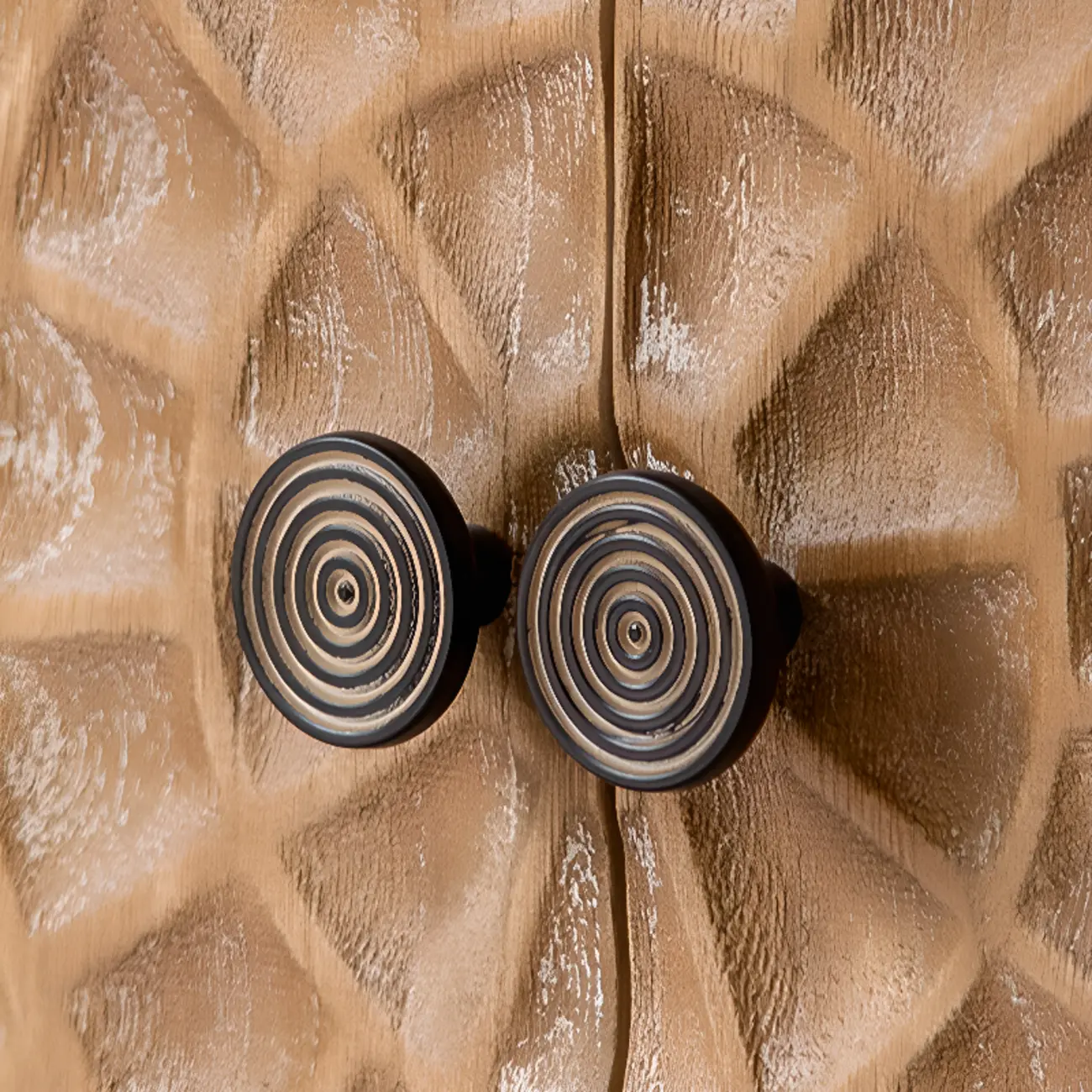 Freestanding Rustic Rectangle White Wood Iron Base Cabinet