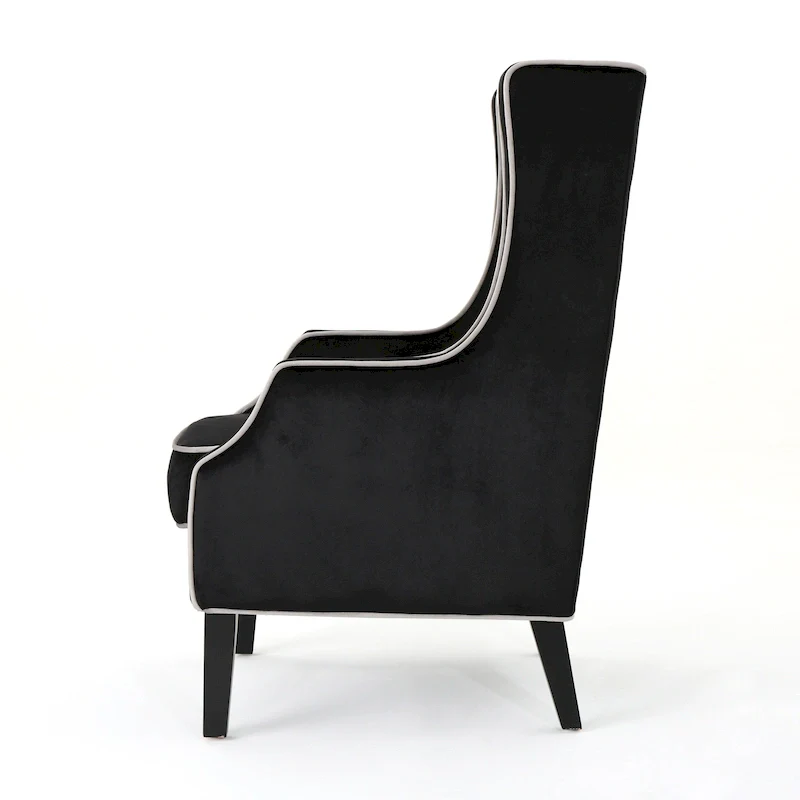 25.9 High Back Velvet Club Chair with Wide Backrest