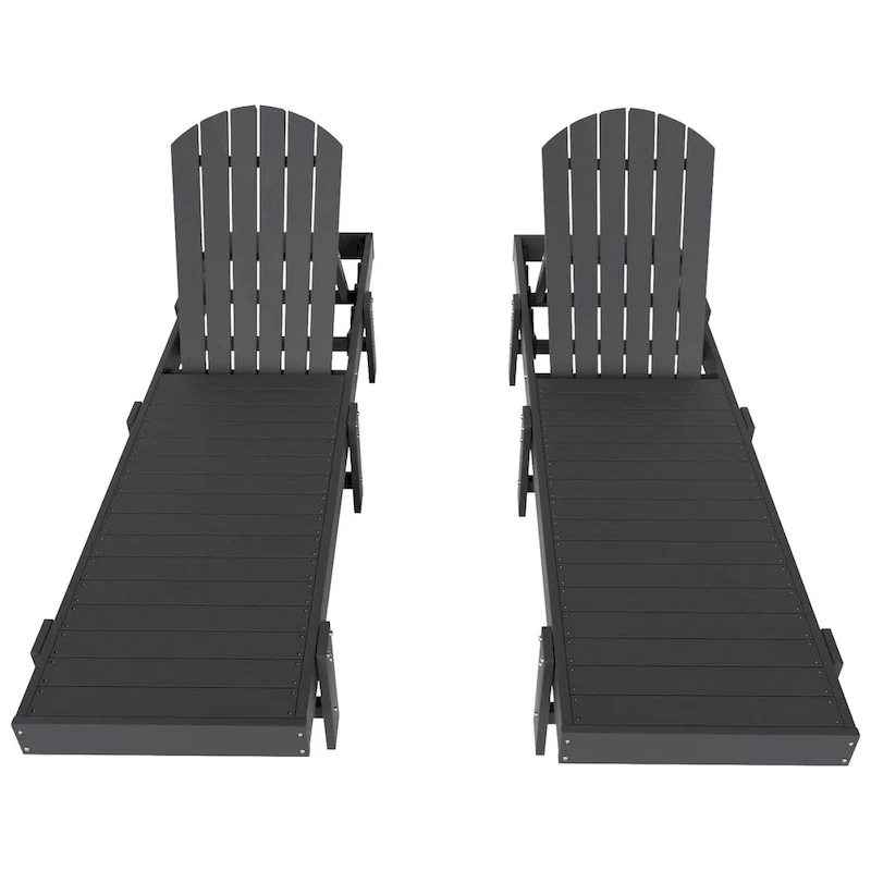 Polytrends Altura Armless Poly Eco-Friendly All Weather Reclining Chaise Lounge (Set of 2)