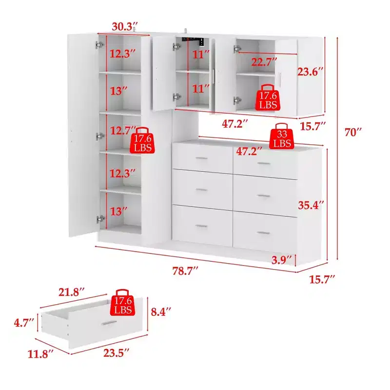 Famapy Kitchen Cabinet Ensemble: Rich Storage, Solid Structure, and Sleek Design