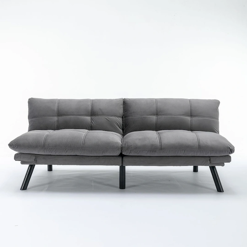 70.87 Futon Sofa Bed, Foam Foldable Couch Convertible Loveseat Sleeper Daybed with Adjustable Armrests for Small Space