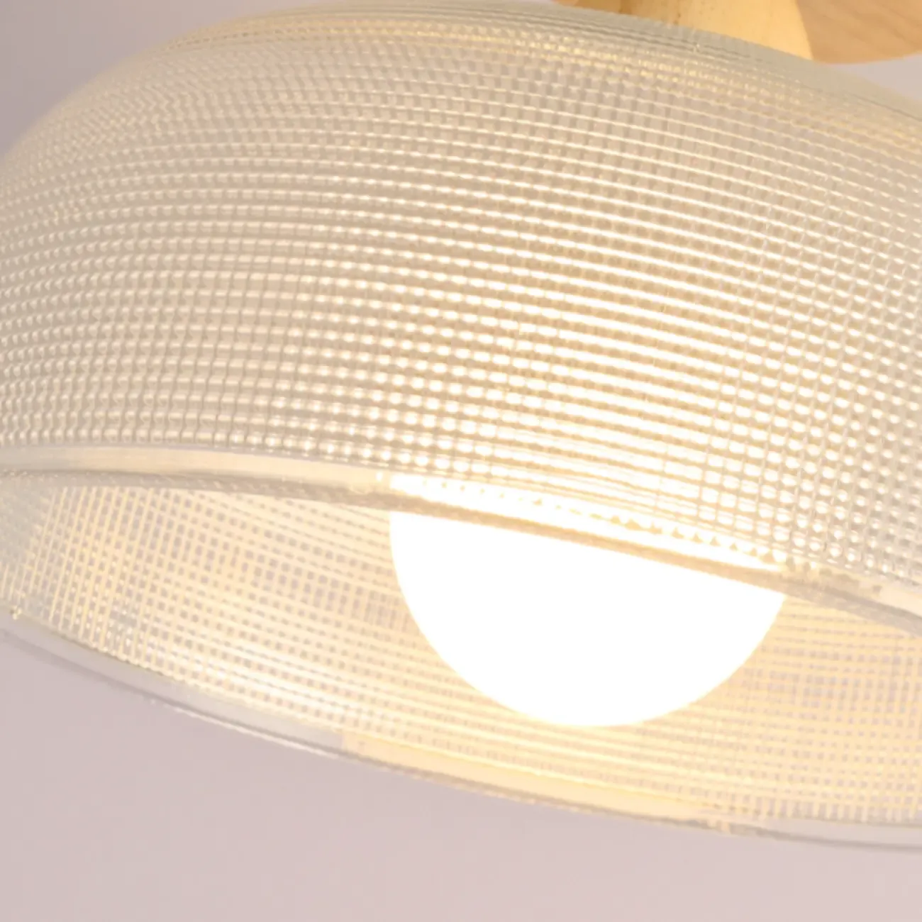 Modern LED Semi-Flush Ceiling Light with Clear Shade